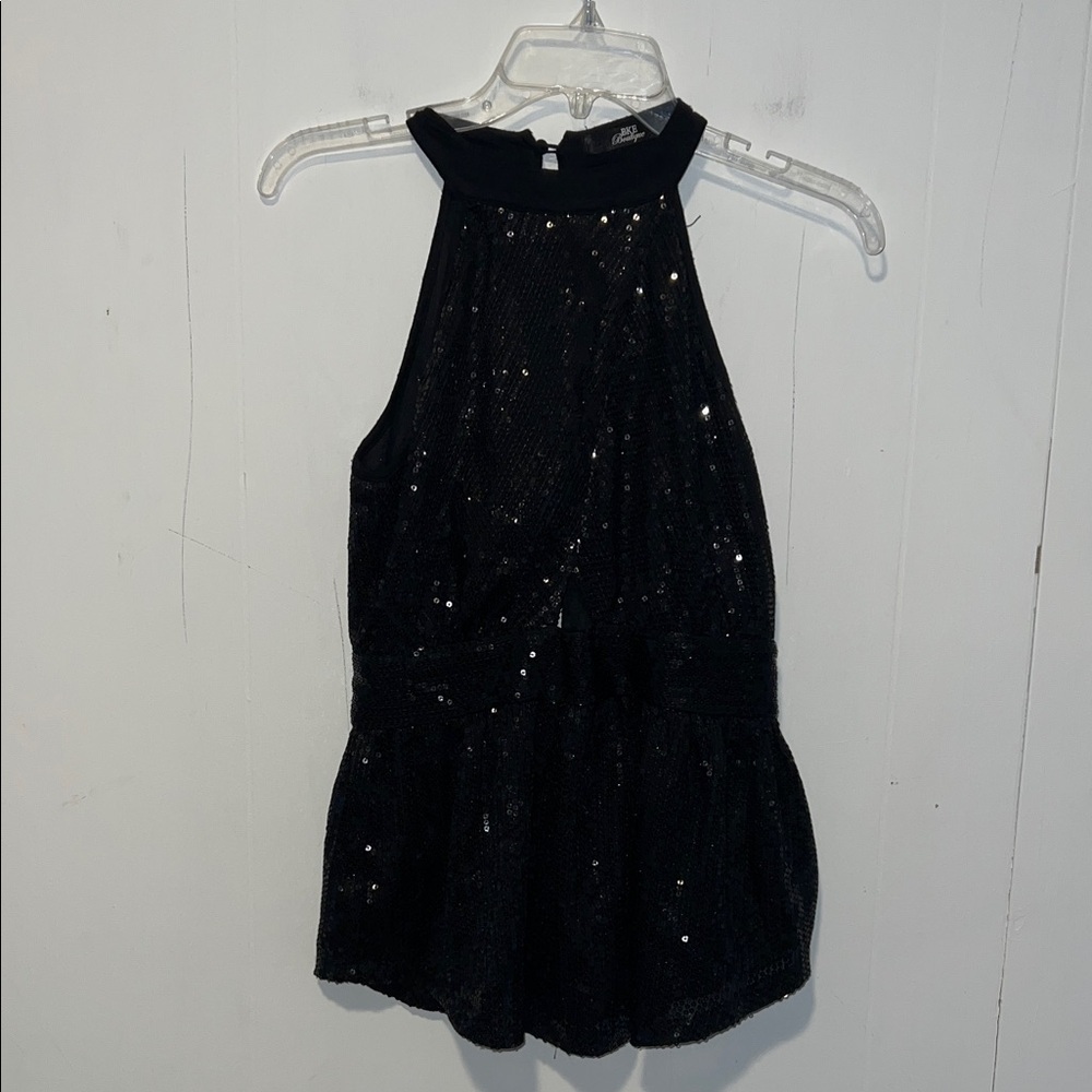 BKE Black Sequin Halter B